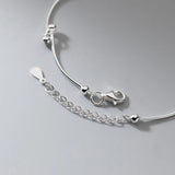 925 Silver Adjustable Bracelet Lines Beads Hand Jewelry
