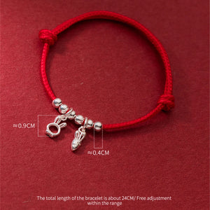 925 Silver Bracelet Rabbit Red Rope String Bracelet Jewelry Women