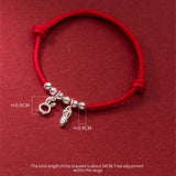 925 Silver Bracelet Rabbit Red Rope String Bracelet Jewelry Women