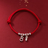 925 Silver Bracelet Rabbit Red Rope String Bracelet Jewelry Women