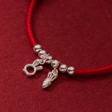925 Silver Bracelet Rabbit Red Rope String Bracelet Jewelry Women