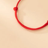 925 Silver Zodiac Tiger Bead Bracelet Bell Red Rope Adjustable Jewelry