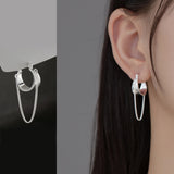 925 Silver Charm Tassel Earrings Ear Buckle for Women Ins Style Party Hoop