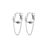 925 Silver Charm Tassel Earrings Ear Buckle for Women Ins Style Party Hoop