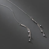 925 Sterling Silver Earrings Small Zircons Snake Bone Chain Ear Line