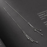 925 Sterling Silver Earrings Small Zircons Snake Bone Chain Ear Line