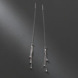 925 Sterling Silver Earrings Small Zircons Snake Bone Chain Ear Line