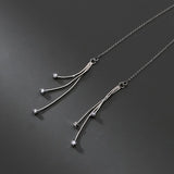 925 Sterling Silver Earrings Small Zircons Snake Bone Chain Ear Line
