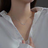 925 Silver Tulip Flower Necklace Women Vintage Clavicle Chain Jewelry