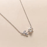 925 Silver Tulip Flower Necklace Women Vintage Clavicle Chain Jewelry
