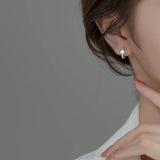 925 Silver Zircons Hoop Earring for Women S925 Jewelry Brincos