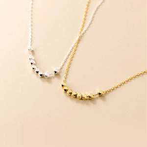 925 Sterling Silver Geometric 8 Beads Small Women Clavicle Chain Necklace