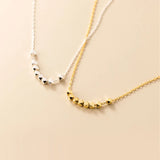 925 Sterling Silver Geometric 8 Beads Small Women Clavicle Chain Necklace