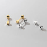 925 Silver Cube Screw Earrings for Women