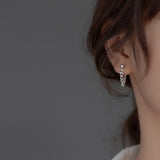 925 Sterling Silver Gothic Chain Link Hanging Earrings Women Unisex