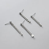 925 Sterling Silver Gothic Chain Link Hanging Earrings Women Unisex