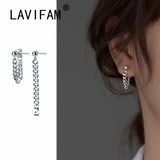 925 Sterling Silver Gothic Chain Link Hanging Earrings Women Unisex