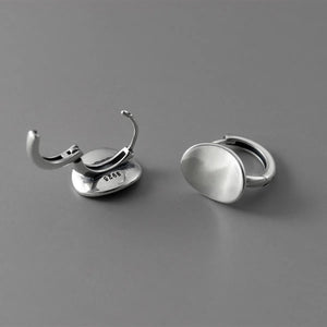 925 Silver Oval Hoop Earrings For Women, Thai Silver Ear Jewelry