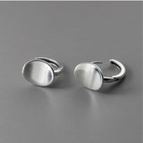 925 Silver Oval Hoop Earrings For Women, Thai Silver Ear Jewelry