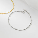 925 Silver Beads Thin Chain Bracelets Women Party Jewelry
