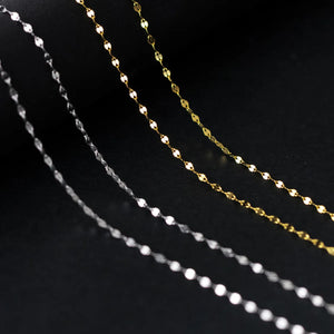 925 Sterling Silver Single Chain Clavicle Necklace for Women