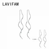 925 Silver Long Ear Line Wave Box Chain Earrings for Women