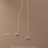 925 Silver Small Pearl Tassel Ear Line Retro Chain Earrings