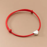 925 Silver Love Red Rope Bracelet Small Heart Hand Jewelry
