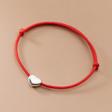925 Silver Love Red Rope Bracelet Small Heart Hand Jewelry