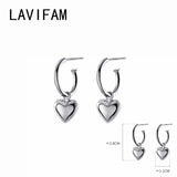 925 Silver Love Heart Drop Earrings Glossy Charm Jewelry