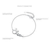 925 Sterling Silver Sweet Hollow Carrot Rabbit Bracelet For Girl Kids