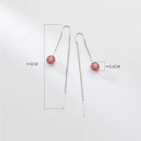 925 Sterling Silver Strawberry Crystal Ear Line Earrings for Girls