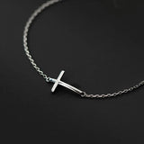 925 Silver Cross Bracelet, Personalized Hand Jewelry