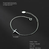 925 Silver Cross Bracelet, Personalized Hand Jewelry
