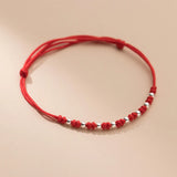 925 Silver Women's Bracelet Red Thread String Rope Hand Jewelry