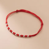 925 Silver Women's Bracelet Red Thread String Rope Hand Jewelry