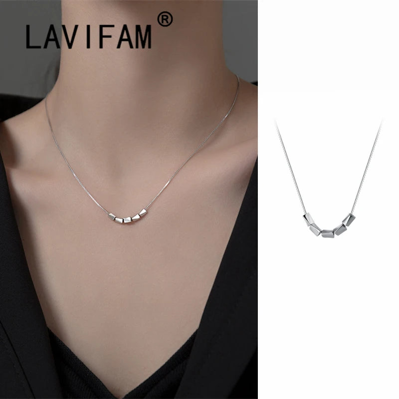 925 Silver Beads Pendant Choker for Women
