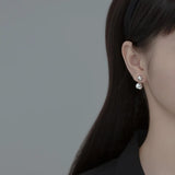 925 Silver Ball Earrings Geometric Women Ear Jewelry