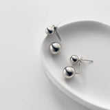 925 Silver Ball Earrings Geometric Women Ear Jewelry