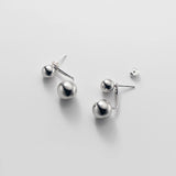 925 Silver Ball Earrings Geometric Women Ear Jewelry