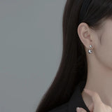 925 Silver Ball Earrings Geometric Women Ear Jewelry