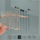 Colorful Zircon Tassel Earrings 925 Sterling Silver