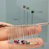 Colorful Zircon Tassel Earrings 925 Sterling Silver