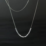 925 Silver Geometric Square Beads Necklace Charm Jewelry
