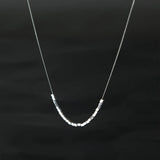 925 Silver Geometric Square Beads Necklace Charm Jewelry