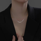 925 Silver Geometric Square Beads Necklace Charm Jewelry