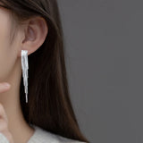 925 Sterling Silver Snake Bone Tassel Earrings Fall Star River Feeling Ins Style