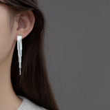 925 Sterling Silver Snake Bone Tassel Earrings Fall Star River Feeling Ins Style