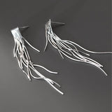 925 Sterling Silver Snake Bone Tassel Earrings Fall Star River Feeling Ins Style