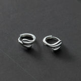 925 Sterling Silver Double Layer Water Drop Ear Buckle Earrings Hoops